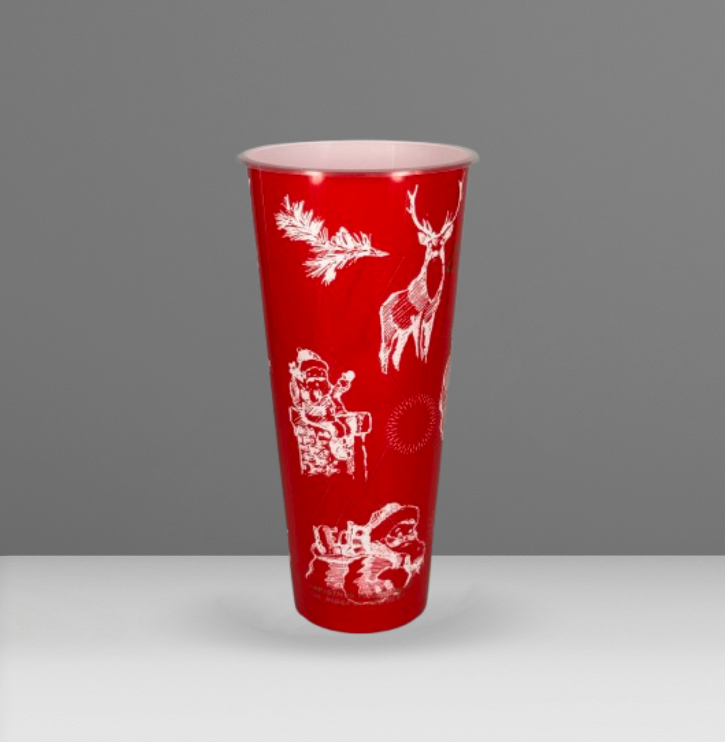650ml Tall PP Cup - Mixed Christmas Edition